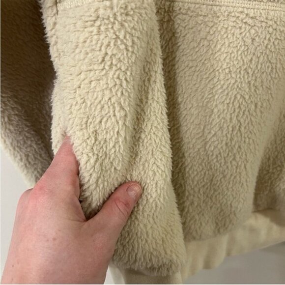 The North Face Cream Pullover Sherpa Soft Hoodie Sweatshirt Women’s Size Medium - Picture 4 of 7